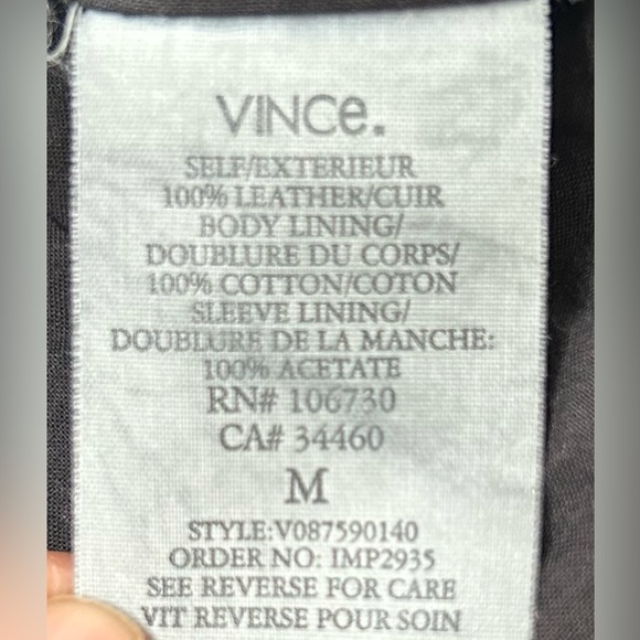 Vince Cowl Neck Asymmetrical Paper Thin Leather Jacket - Picture 8 of 10